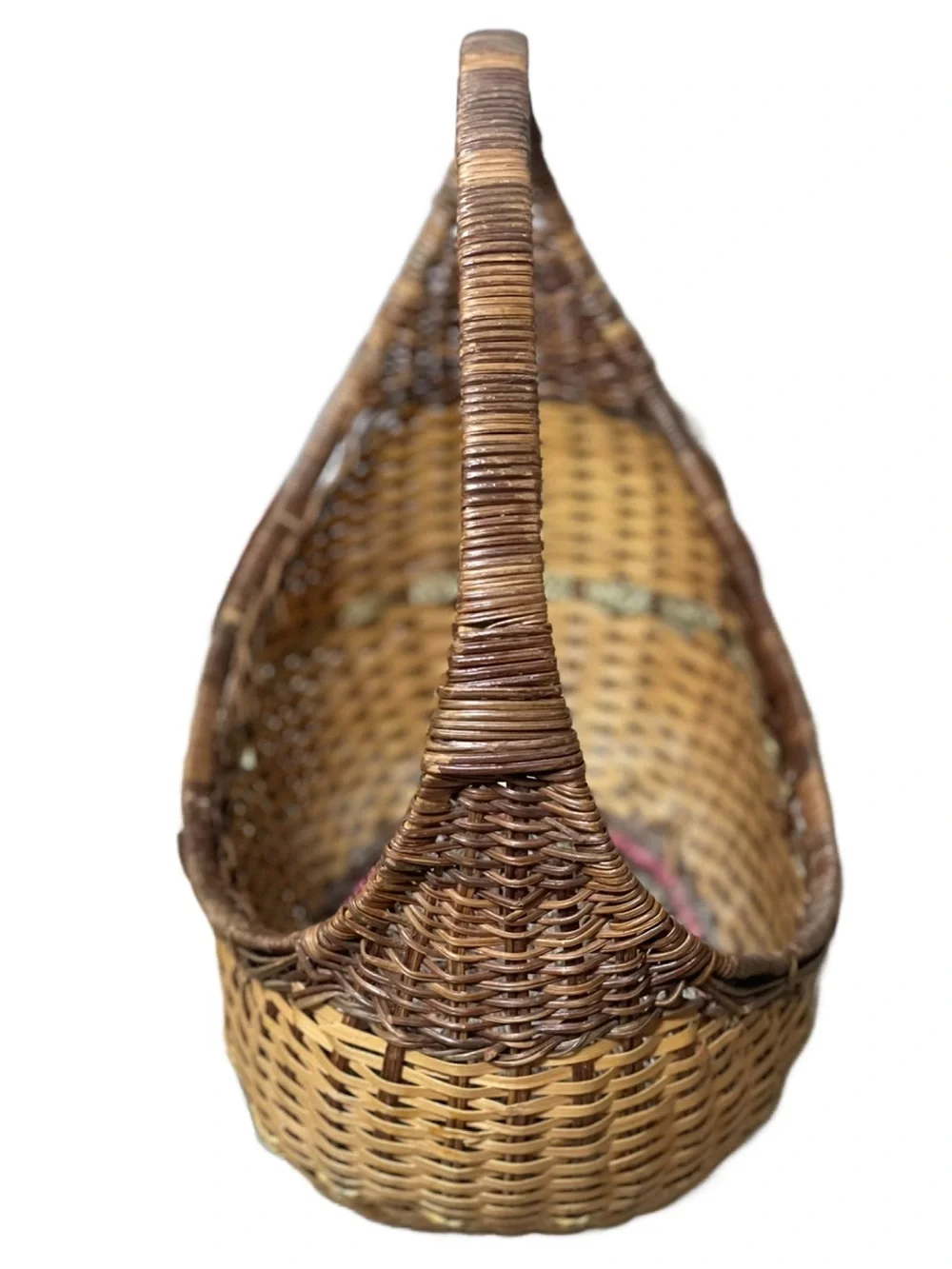 Handwoven Brown Wicker Basket Tote